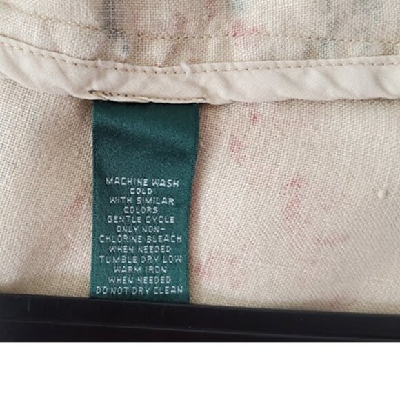 Vintage Ralph Lauren Linen Floral Print Jacket 3/4 Sleeves Frog Button Sz XL - Picture 9 of 9
